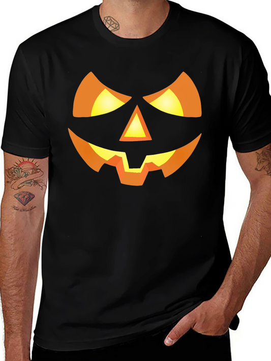 Halloween Pumpkin Face Graphic Tee - Spooky Fun!