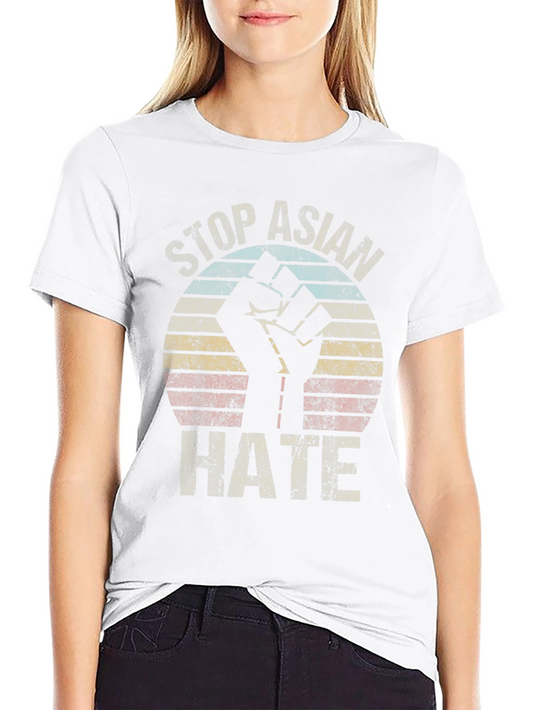 Stop Asian Hate T-Shirt Fist Graphic Tee Activism