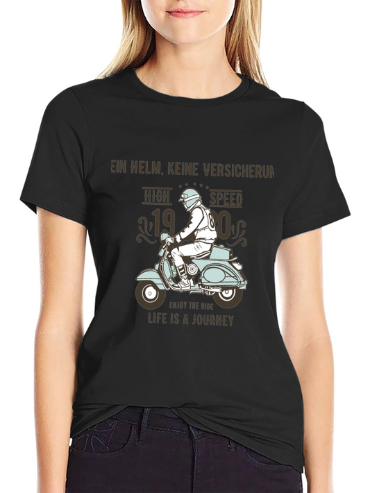 Vintage Scooter T-Shirt - Motorcycle Rider Design