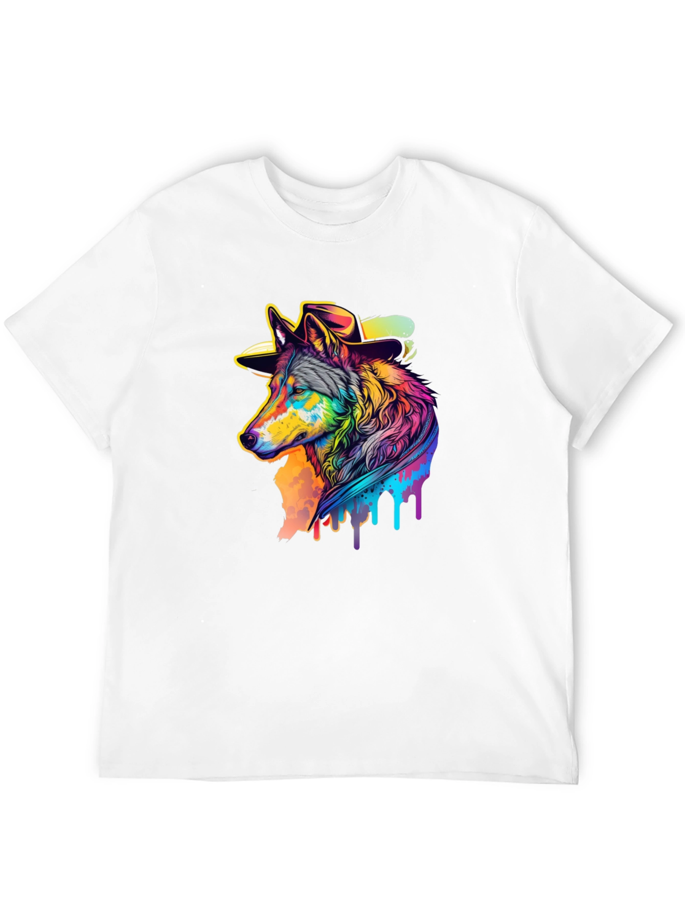 Wolf Graphic Print Black T-Shirt