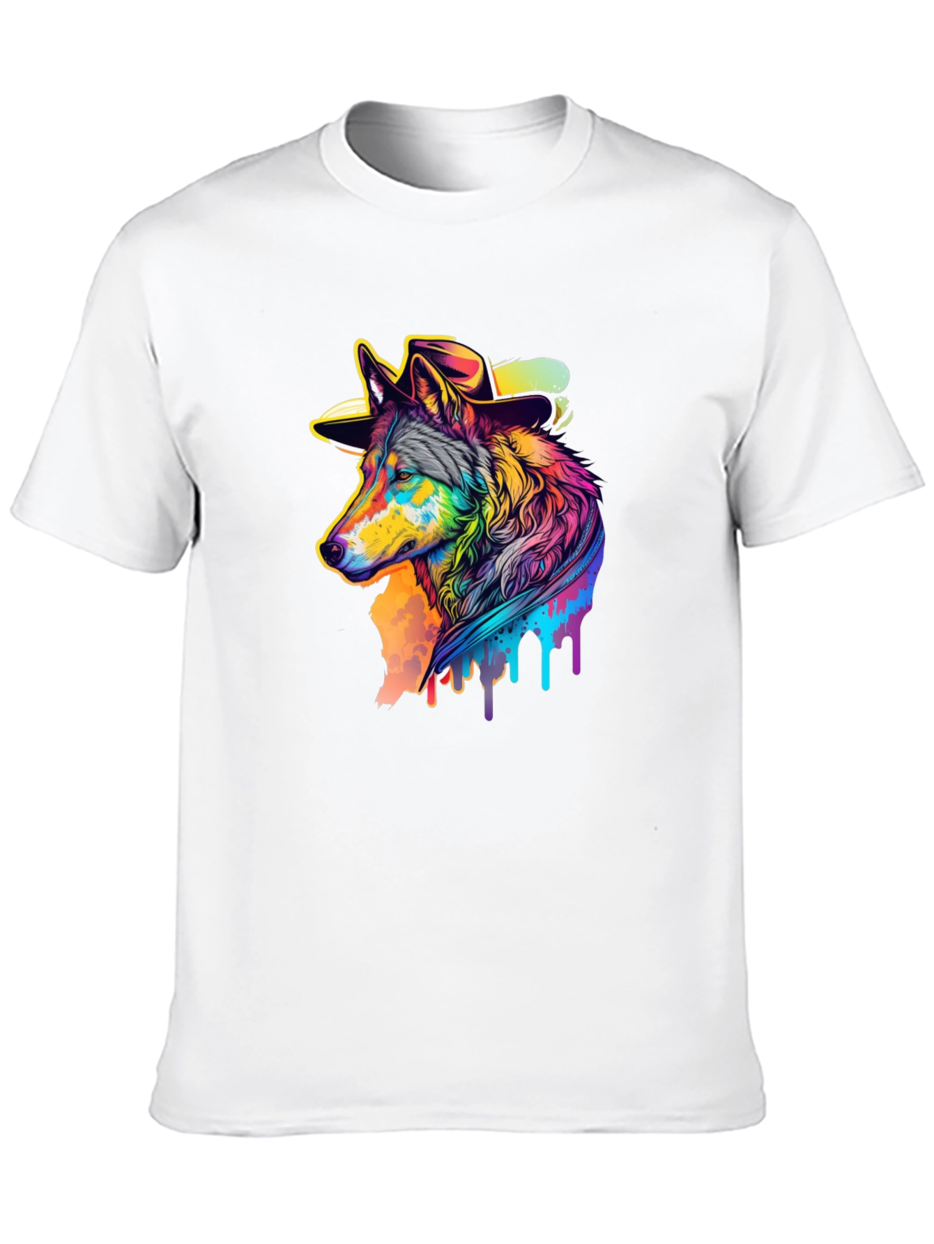 Wolf Graphic Print Black T-Shirt