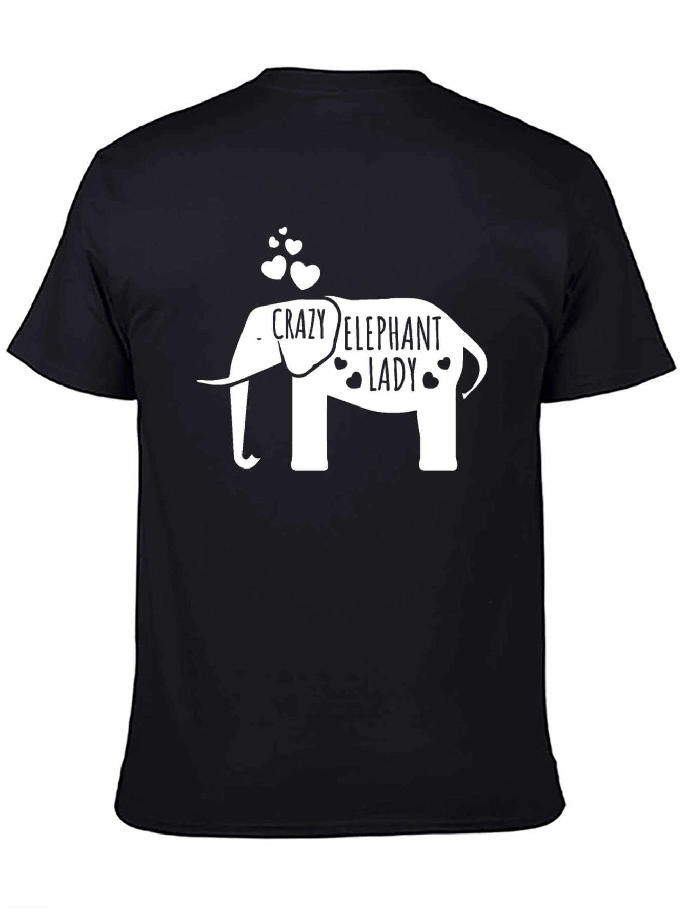 Crazy Elephant Lady T-Shirt - Black Cotton Tee