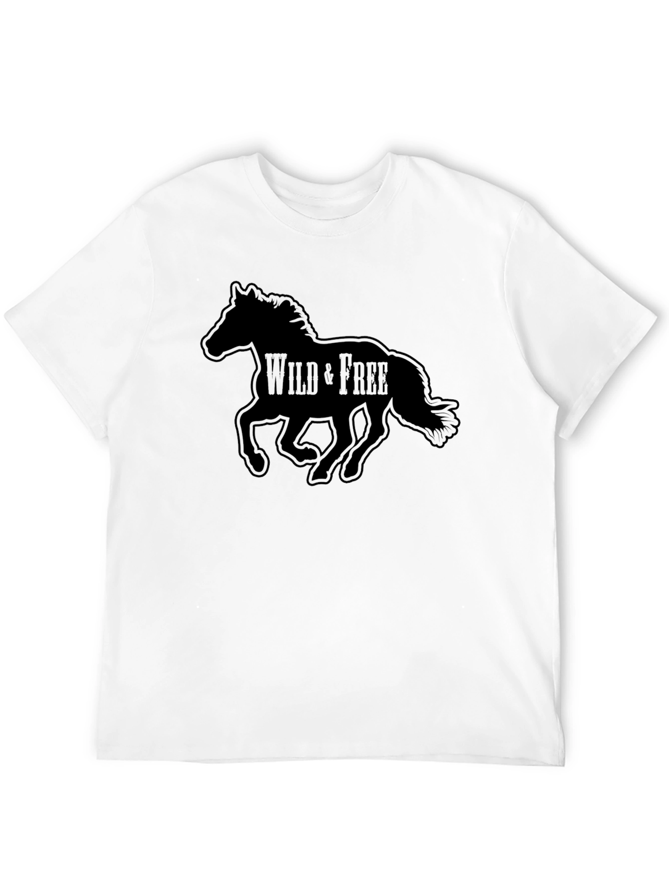 Wild & Free Black Horse Graphic T-Shirt
