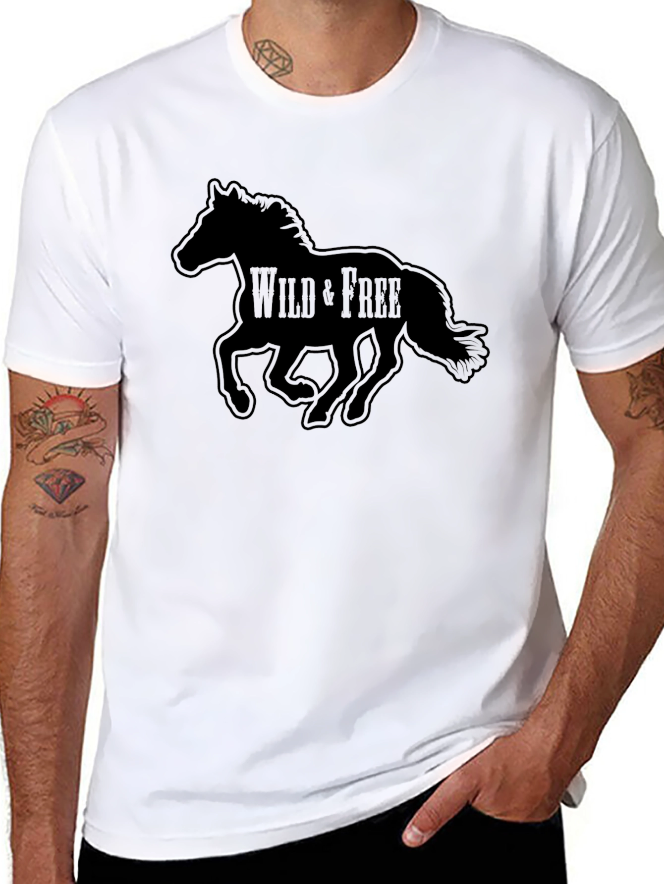 Wild & Free Black Horse Graphic T-Shirt