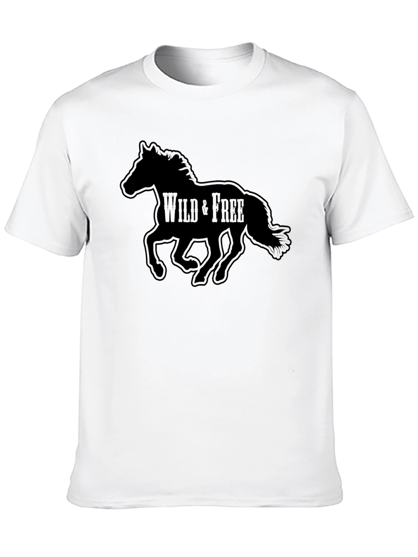 Wild & Free Black Horse Graphic T-Shirt