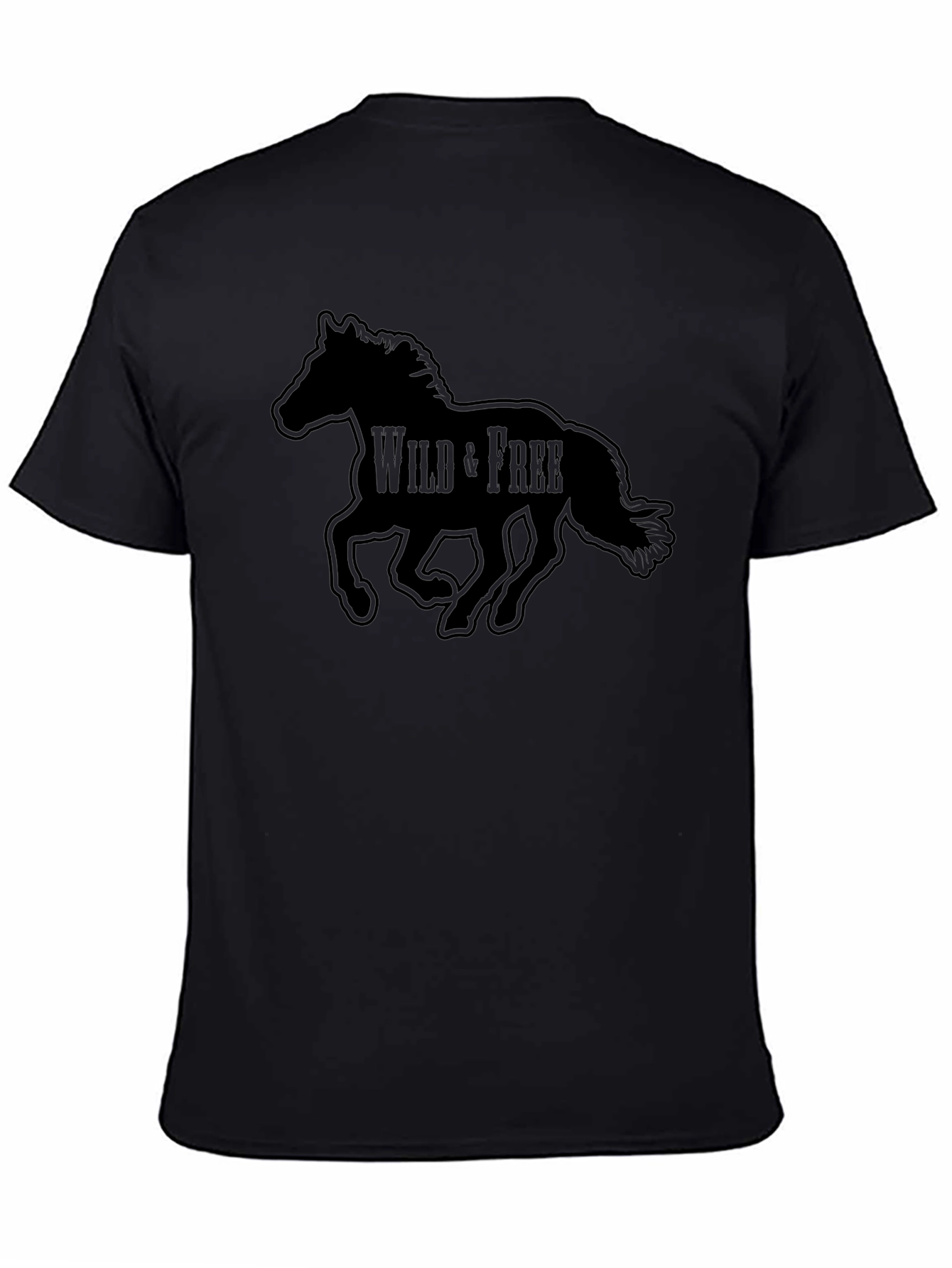 Wild & Free Black Horse Graphic T-Shirt
