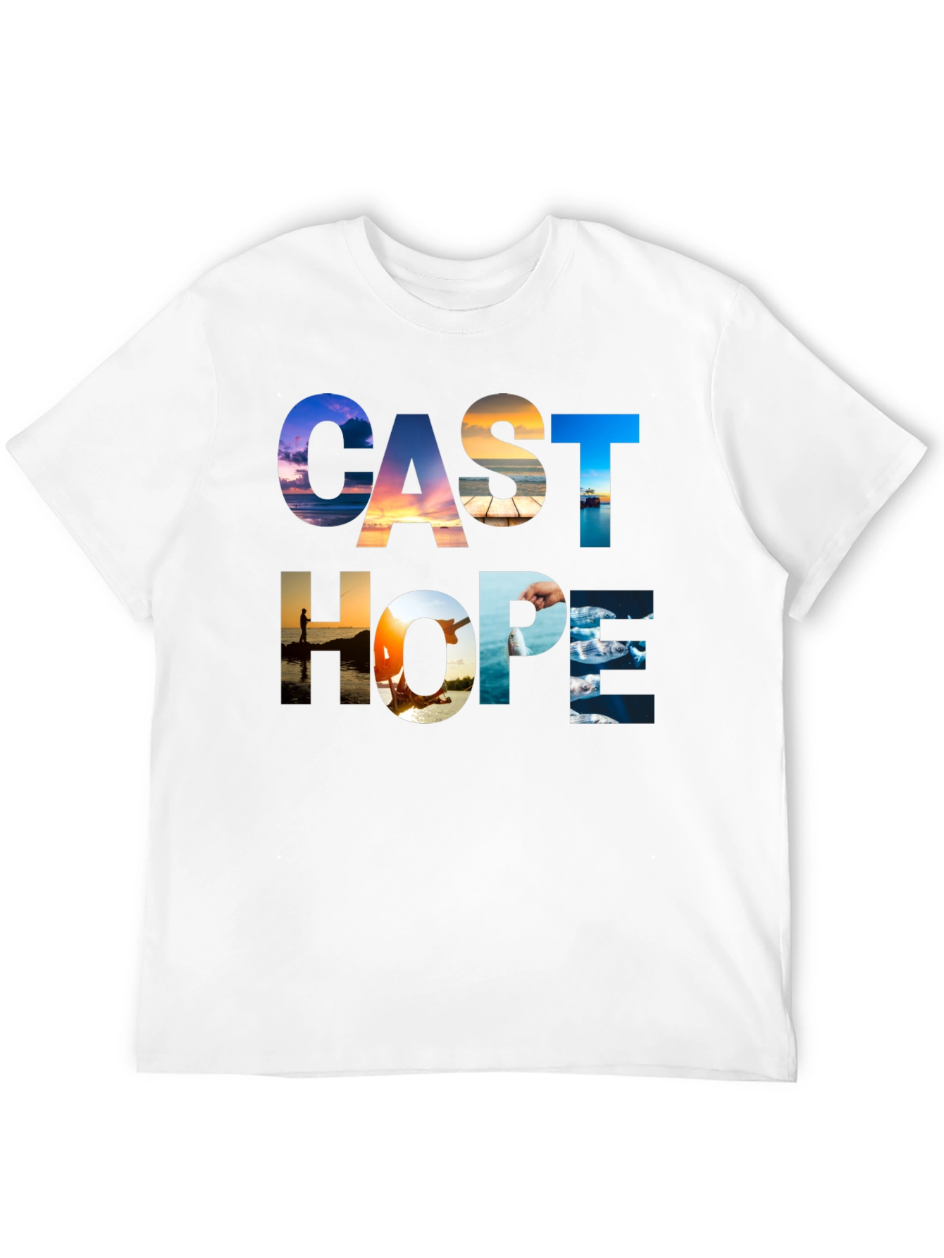 Cast Hope Graphic T-Shirt - Fishing Design
