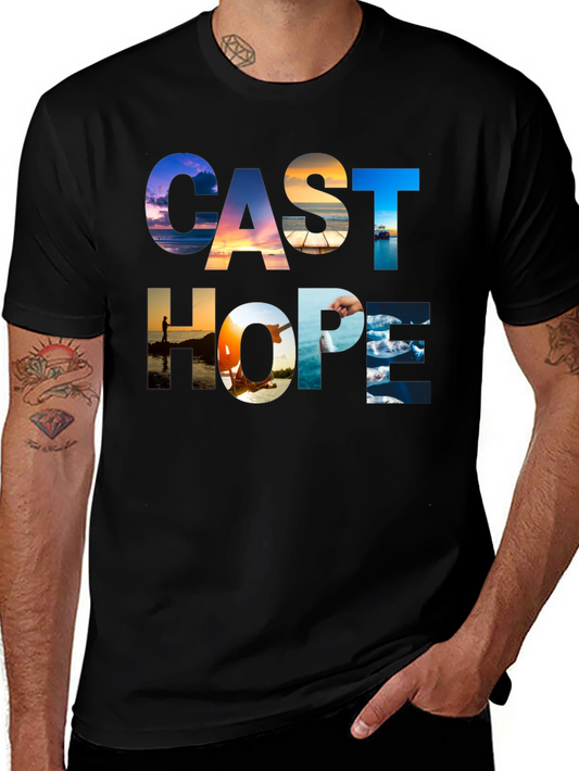 Cast Hope Graphic T-Shirt - Fishing Design