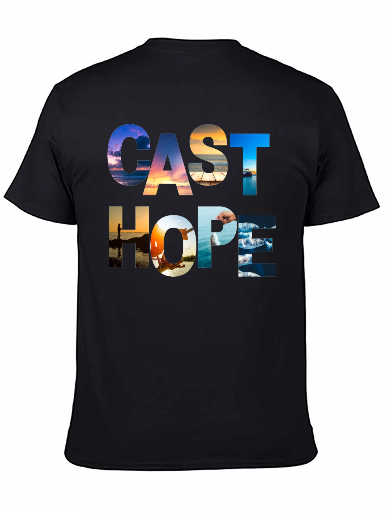 Cast Hope Graphic T-Shirt - Fishing Design