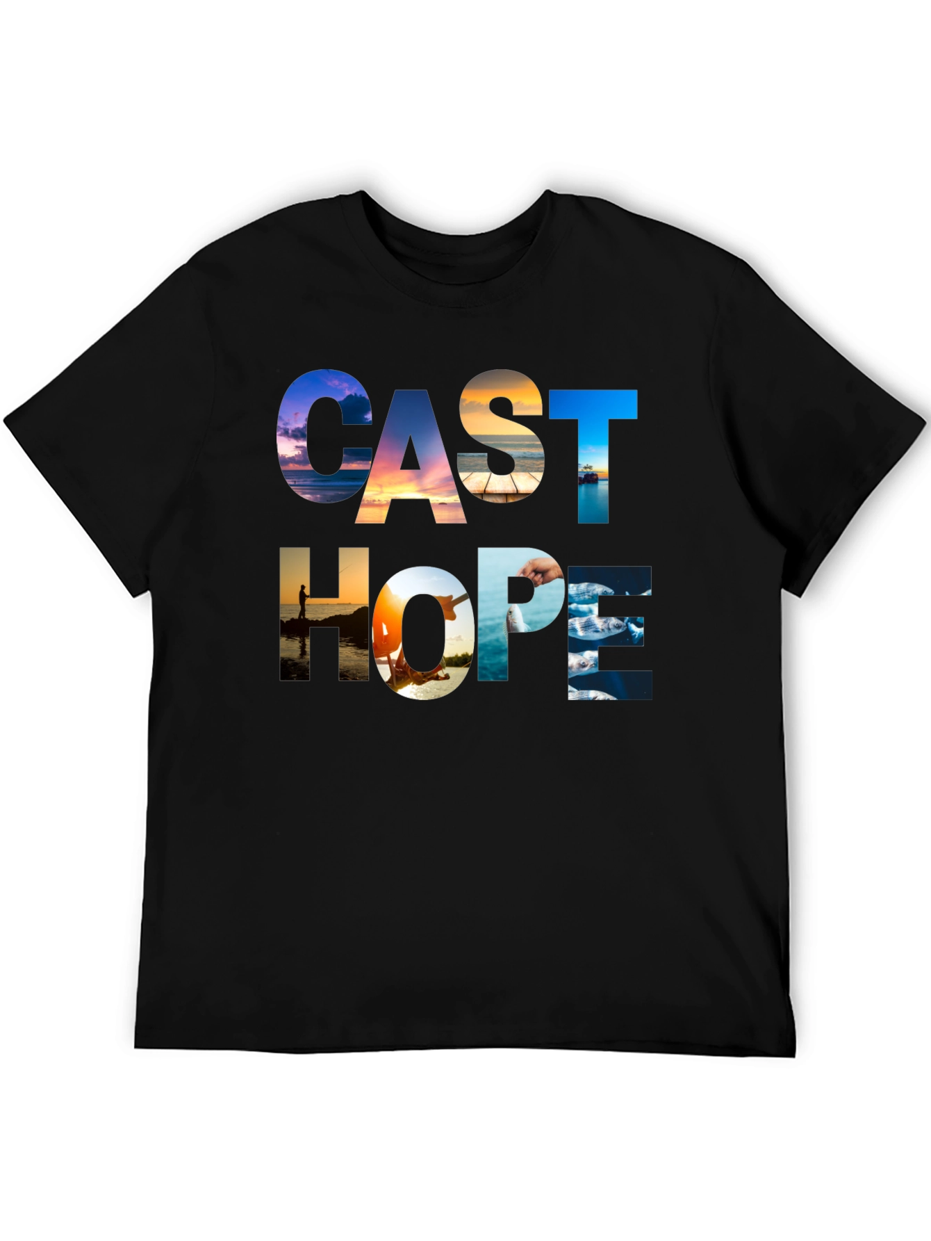 Cast Hope Graphic T-Shirt - Fishing Design