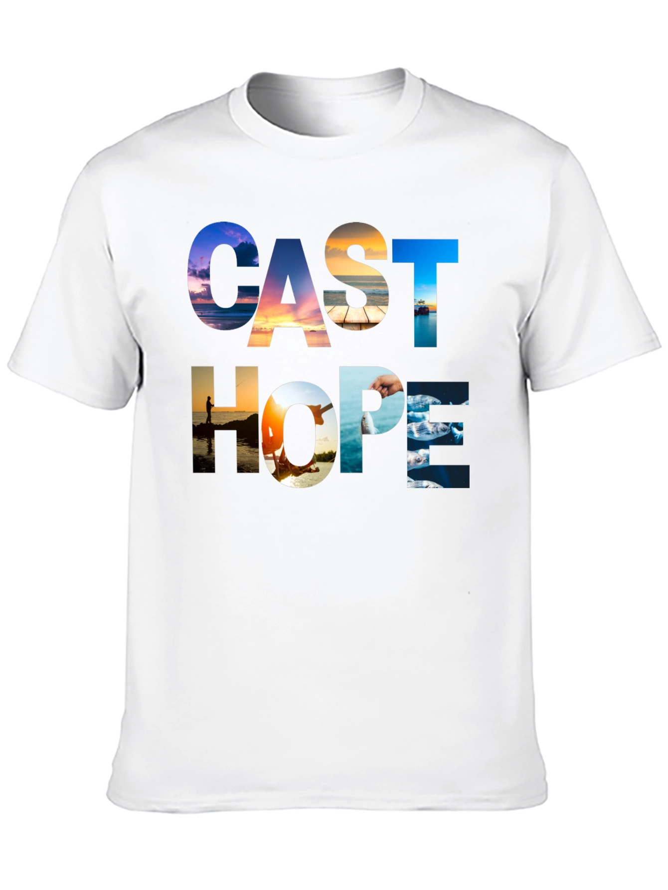 Cast Hope Graphic T-Shirt - Fishing Design