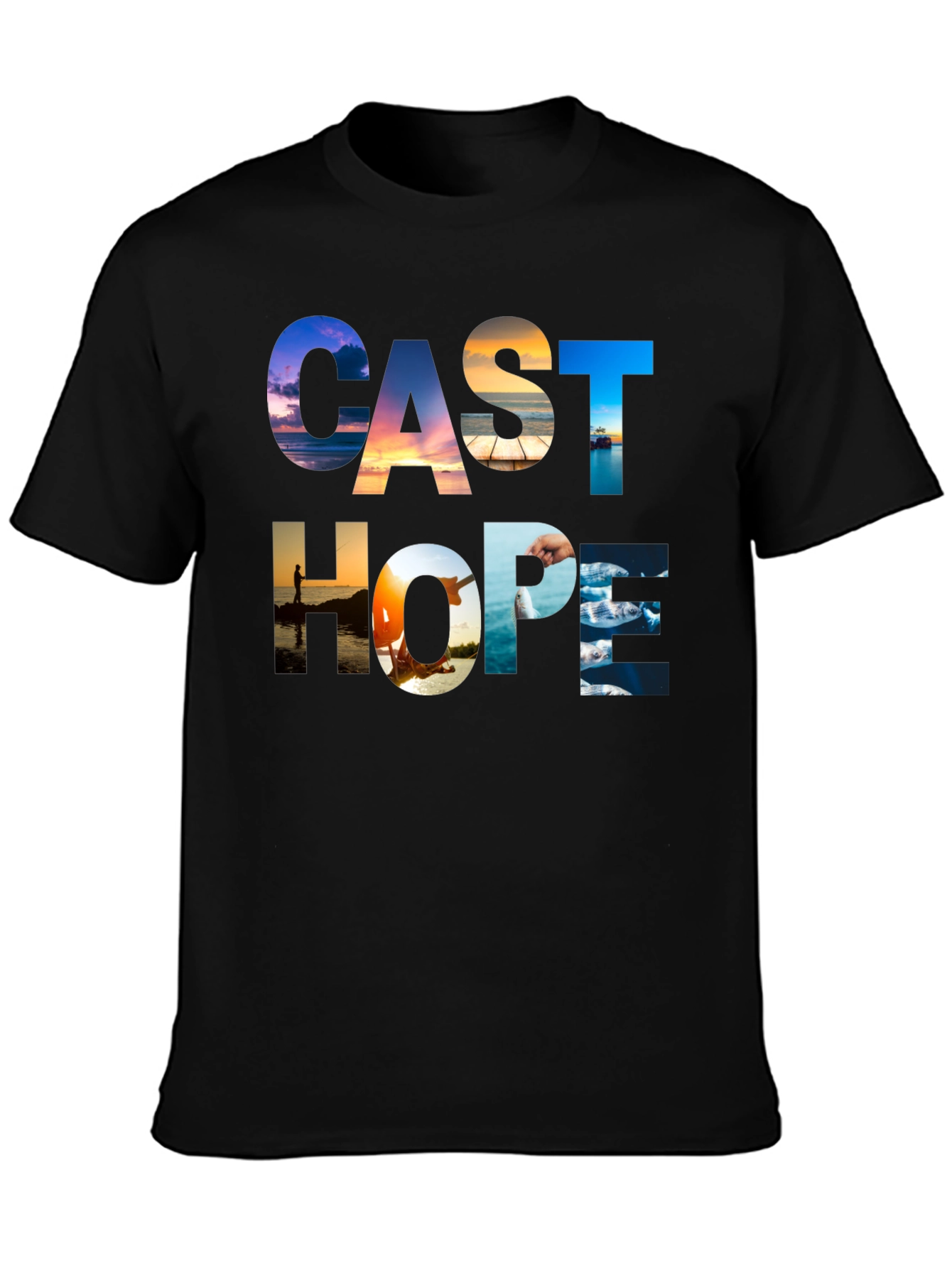 Cast Hope Graphic T-Shirt - Fishing Design