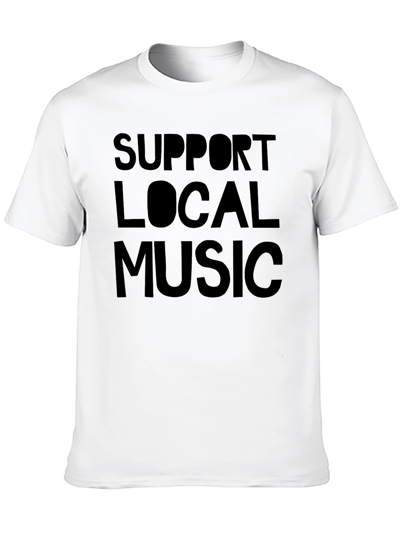 Support Local Music Black Crew Neck T-Shirt