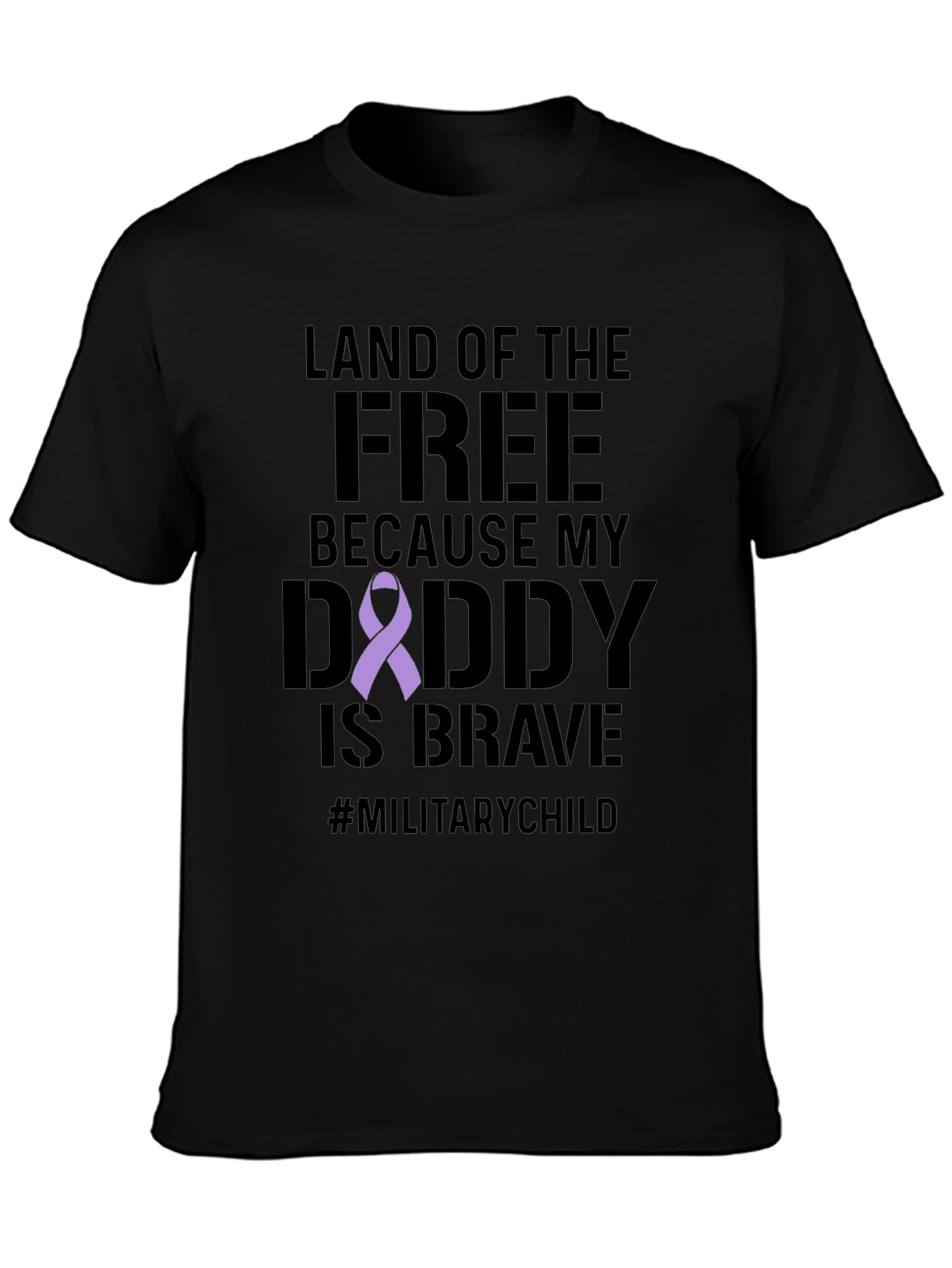 Military Child T-Shirt: Land of the Free Brave Daddy