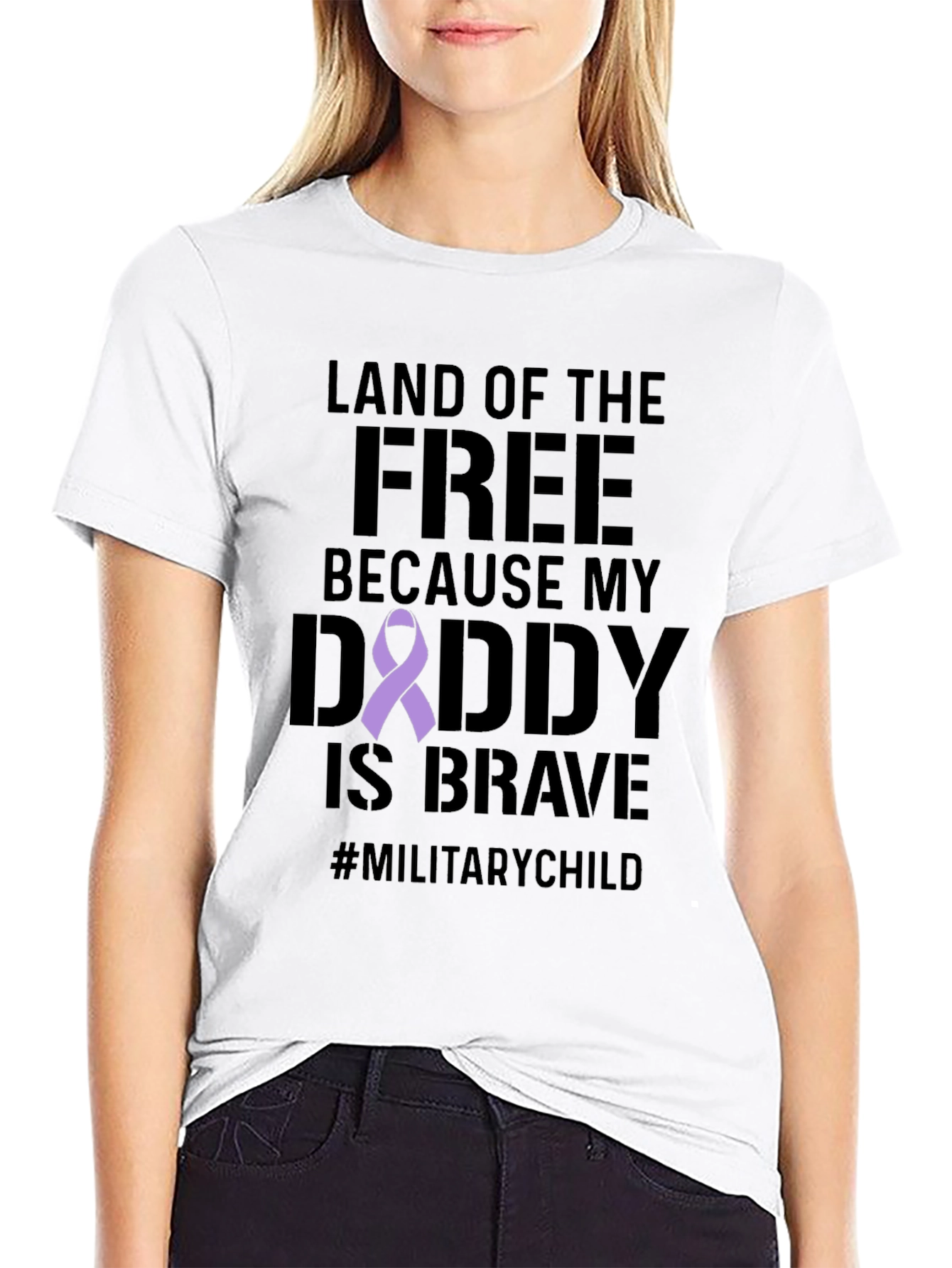 Military Child T-Shirt: Land of the Free Brave Daddy