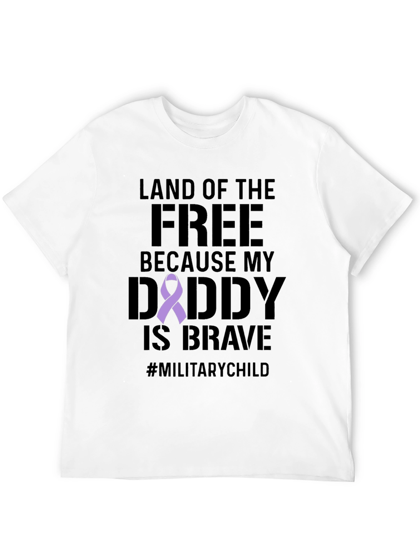 Military Child T-Shirt: Land of the Free Brave Daddy