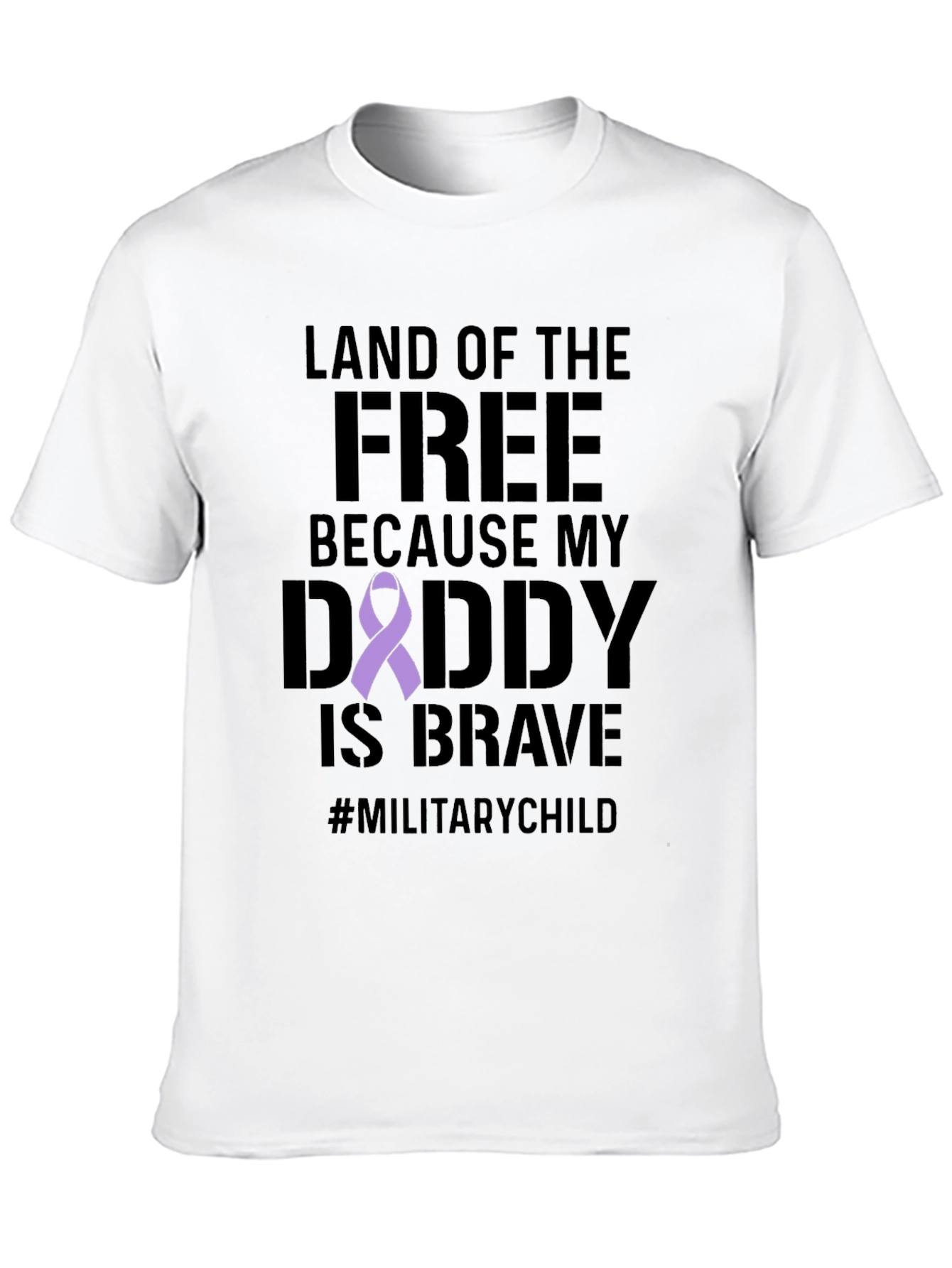 Military Child T-Shirt: Land of the Free Brave Daddy