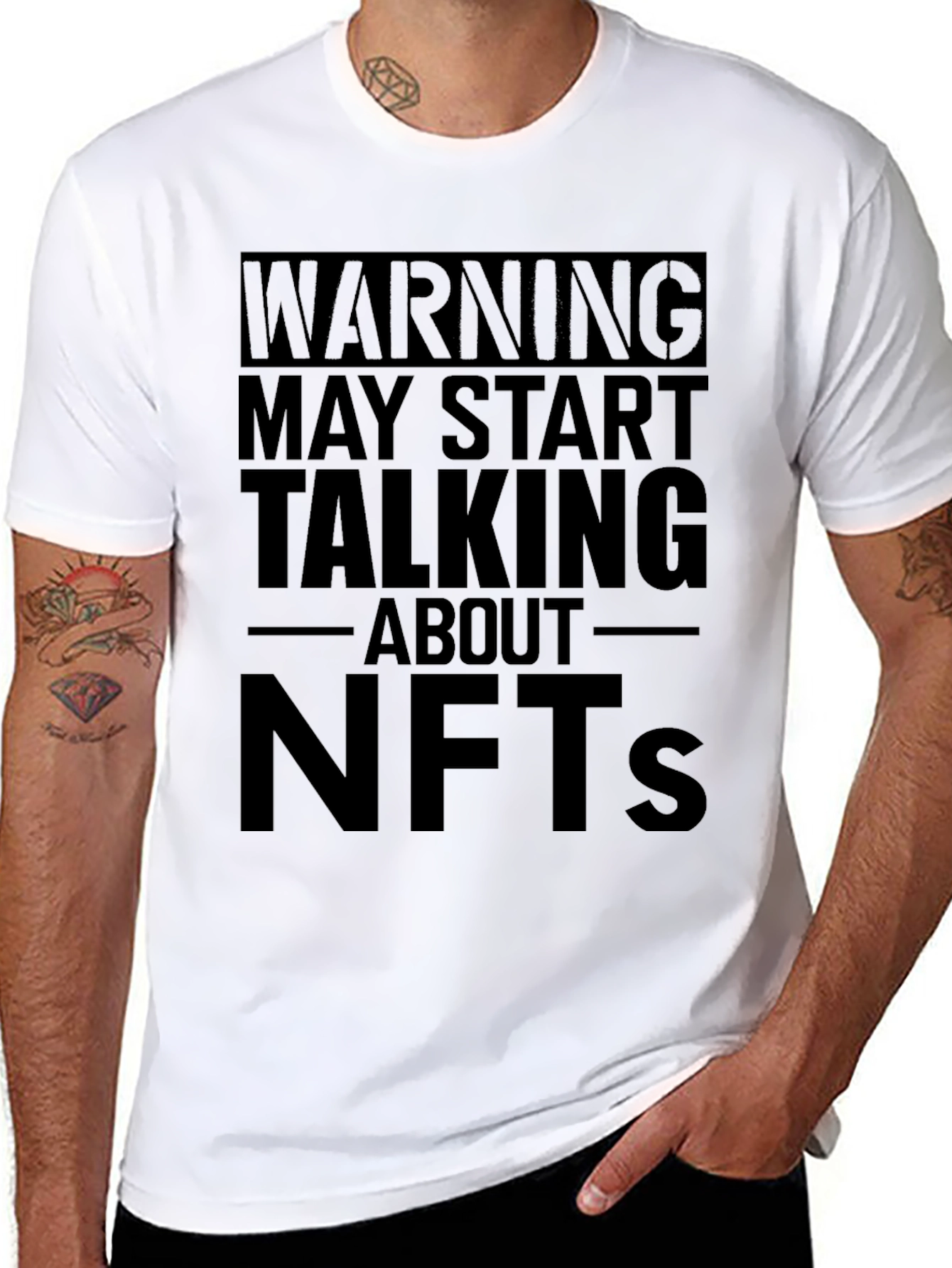 Warning May Start Talking About NFTs Black T-Shirt