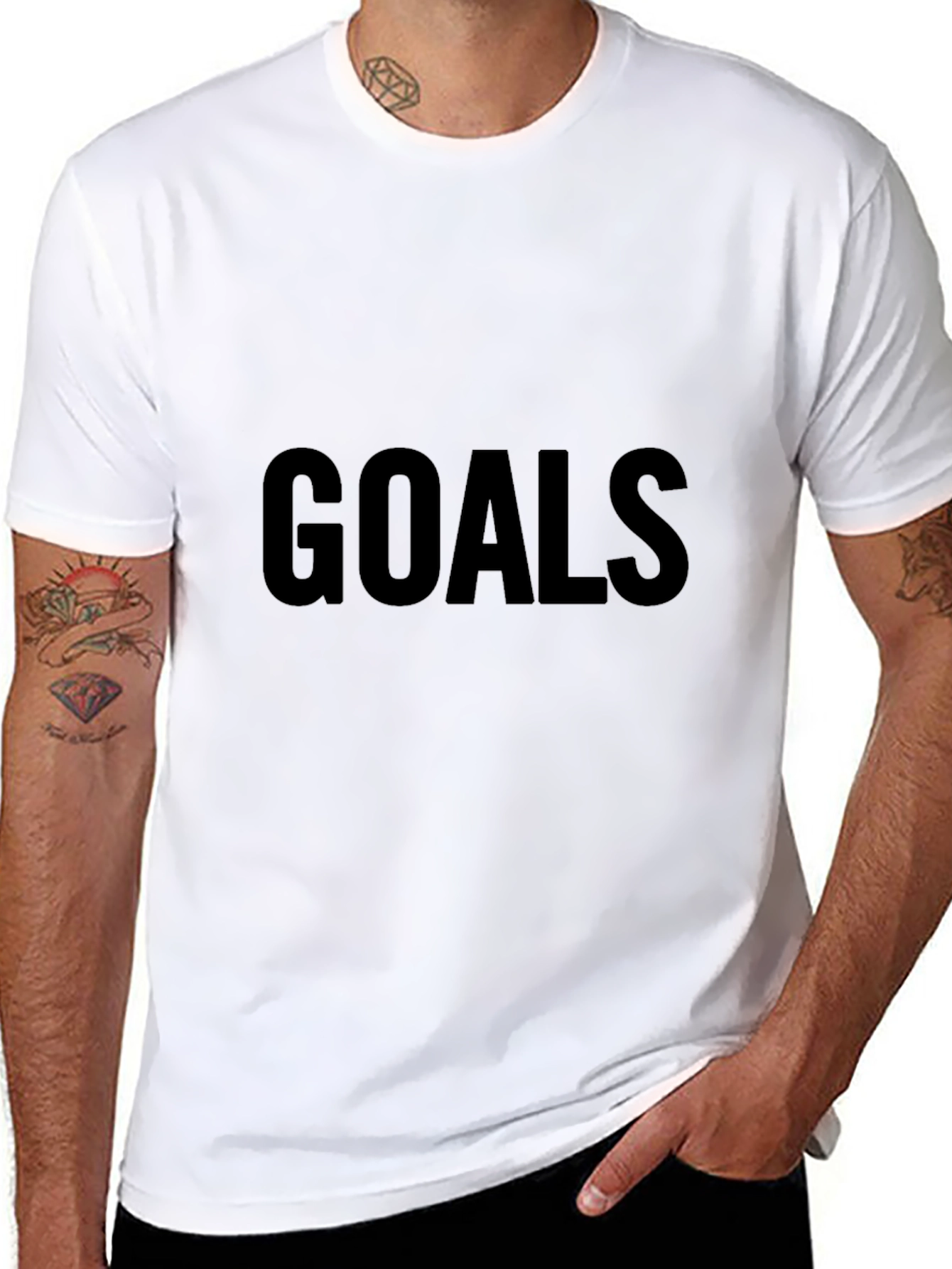 Goals Graphic Black T-Shirt for Casual Wear