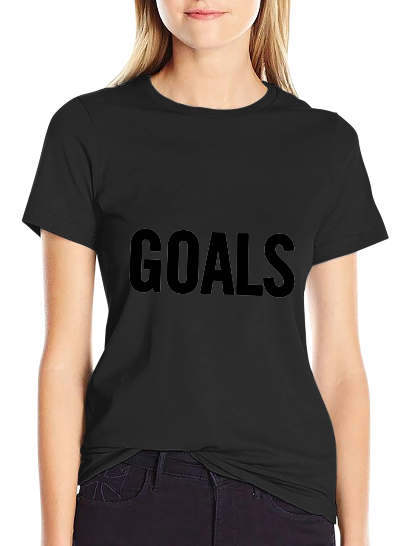 Goals Graphic Black T-Shirt for Casual Wear
