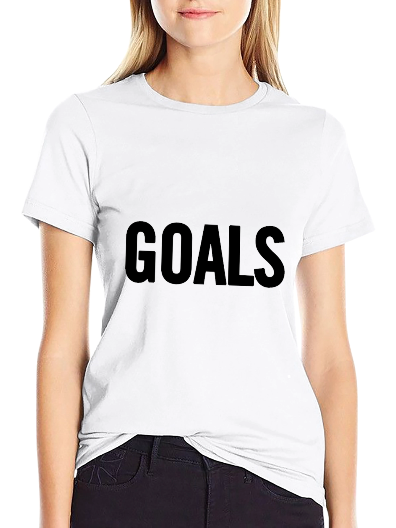 Goals Graphic Black T-Shirt for Casual Wear