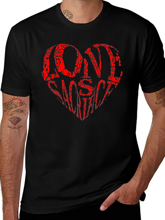 Love Wins Heart Graphic Tee - Black Cotton Shirt