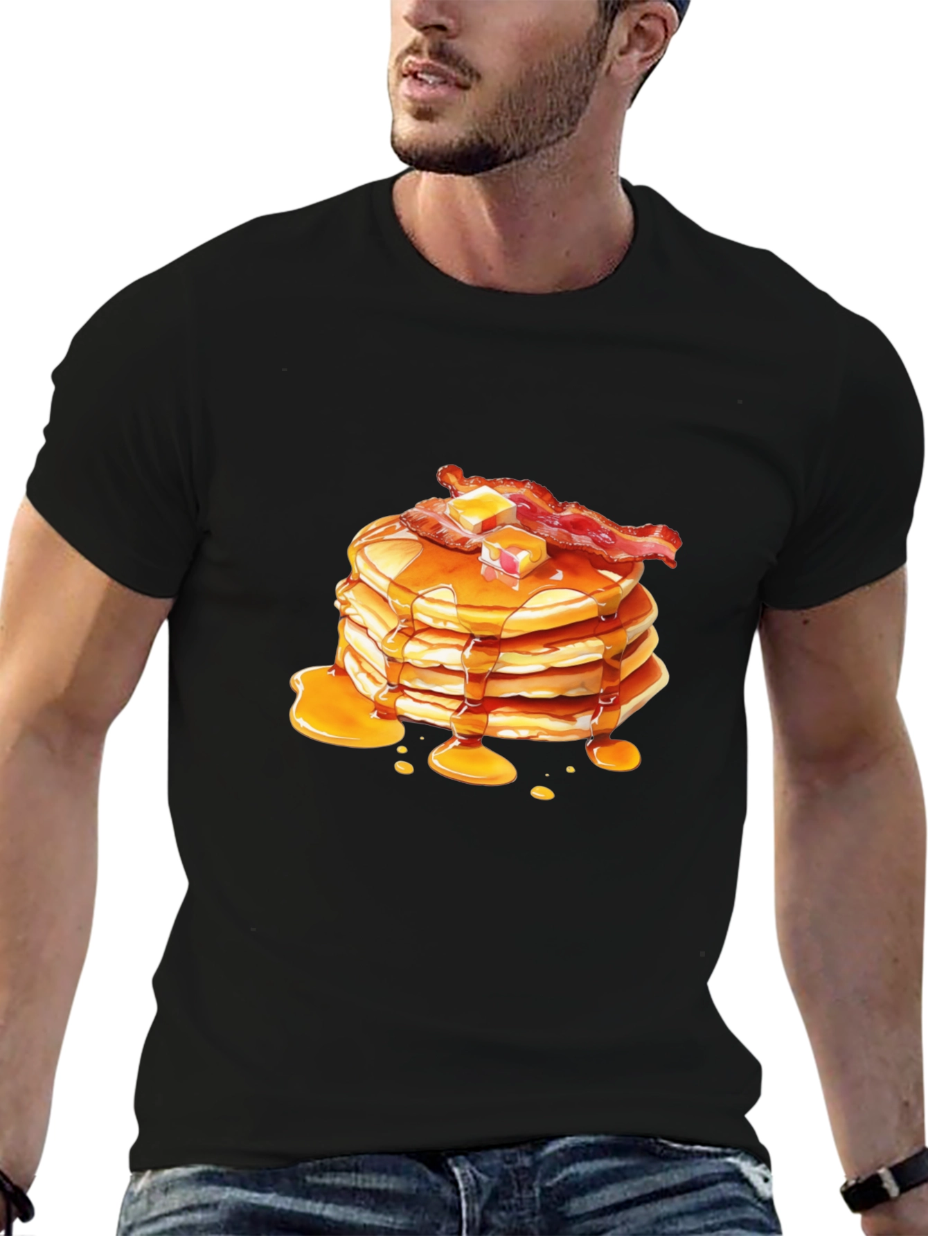Pancakes & Bacon Graphic Tee - Breakfast Lovers T-Shirt