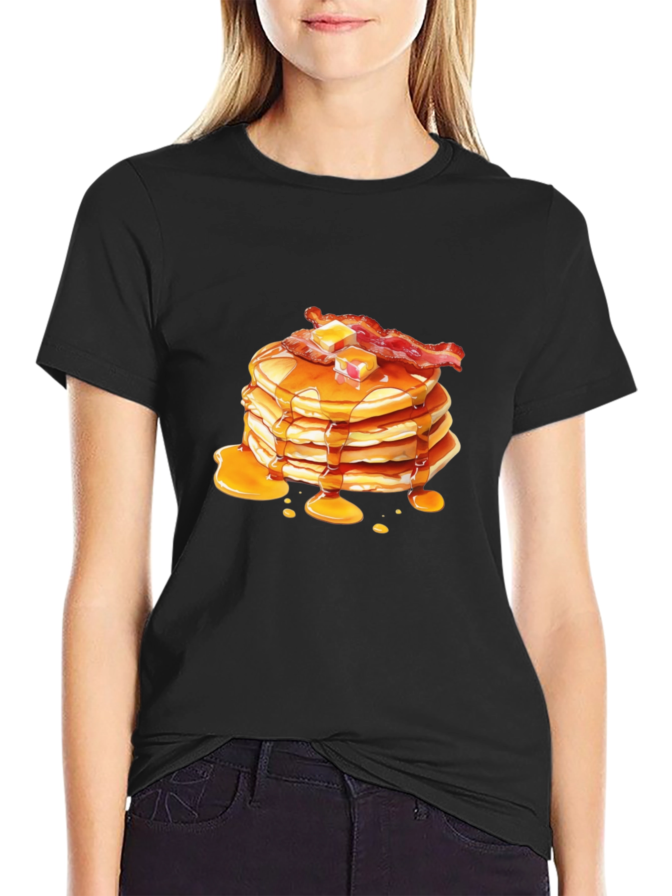 Pancakes & Bacon Graphic Tee - Breakfast Lovers T-Shirt