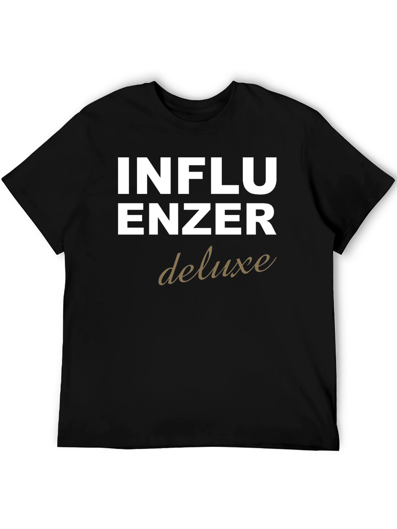 Influencer Deluxe Graphic Tee - Black Cotton T-Shirt
