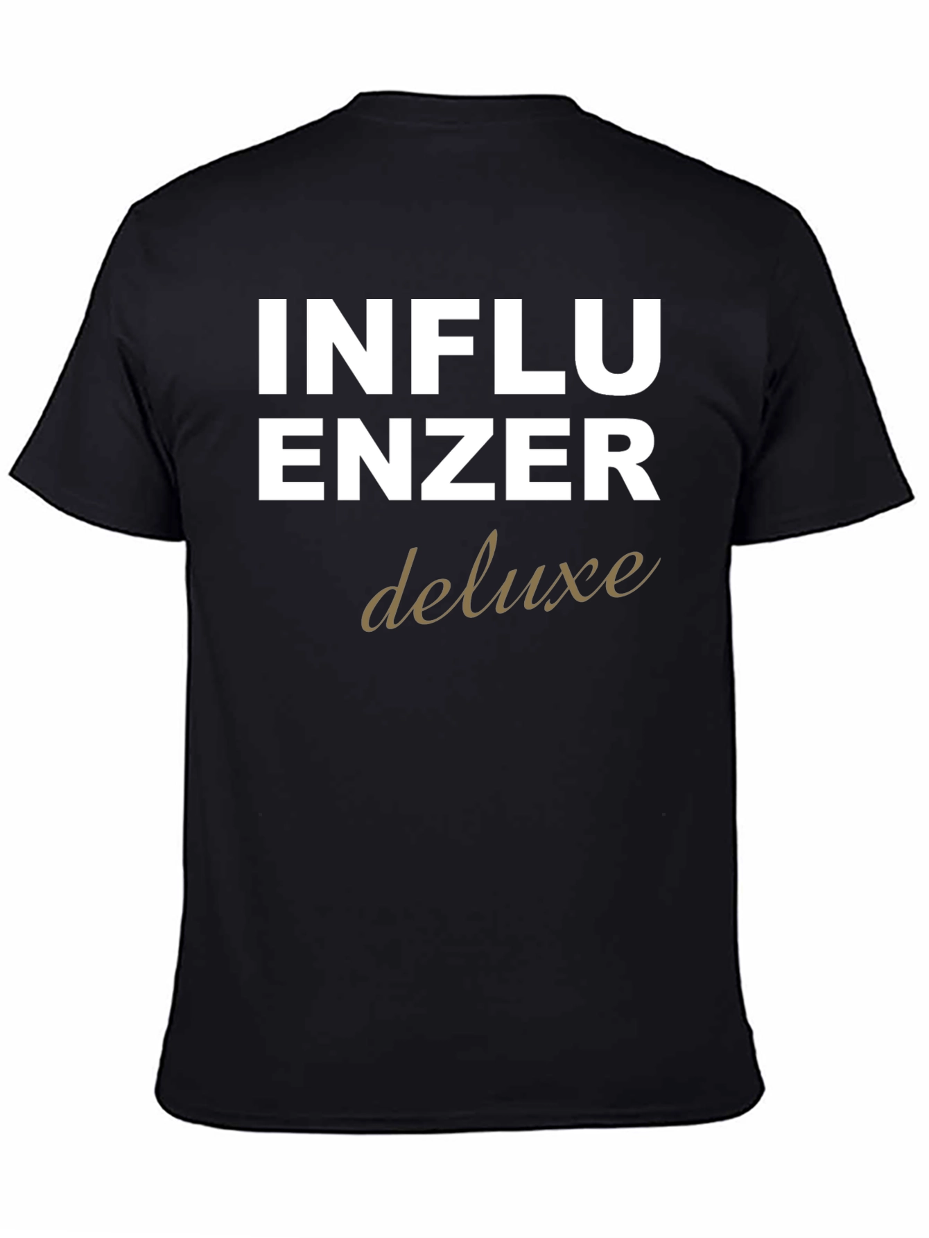 Influencer Deluxe Graphic Tee - Black Cotton T-Shirt