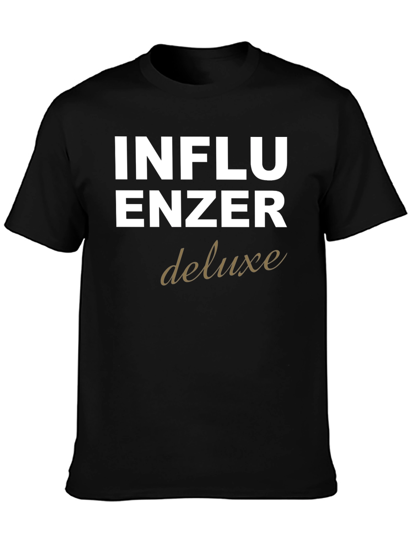 Influencer Deluxe Graphic Tee - Black Cotton T-Shirt