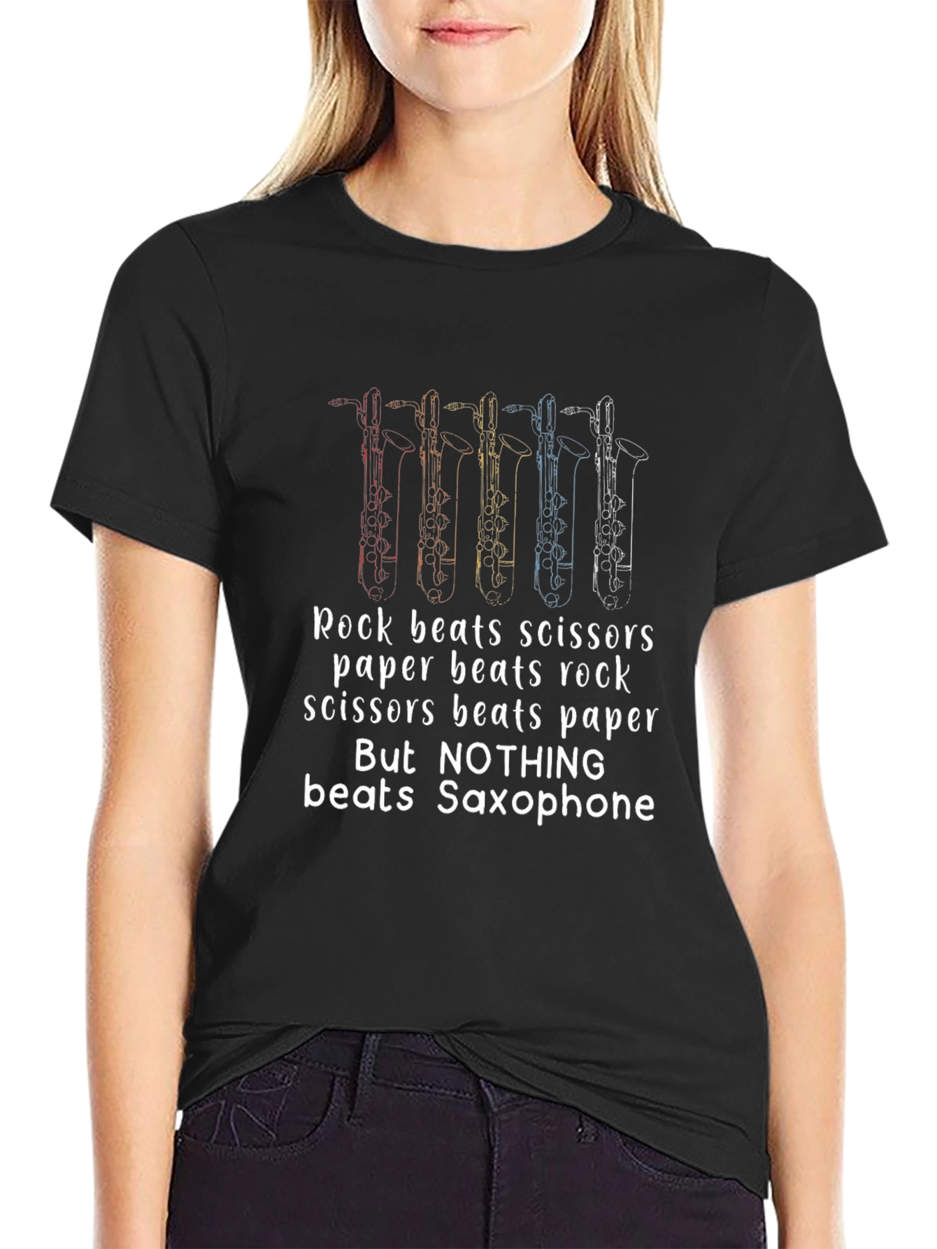 Saxophone Beats All T-Shirt Music Lover Tee