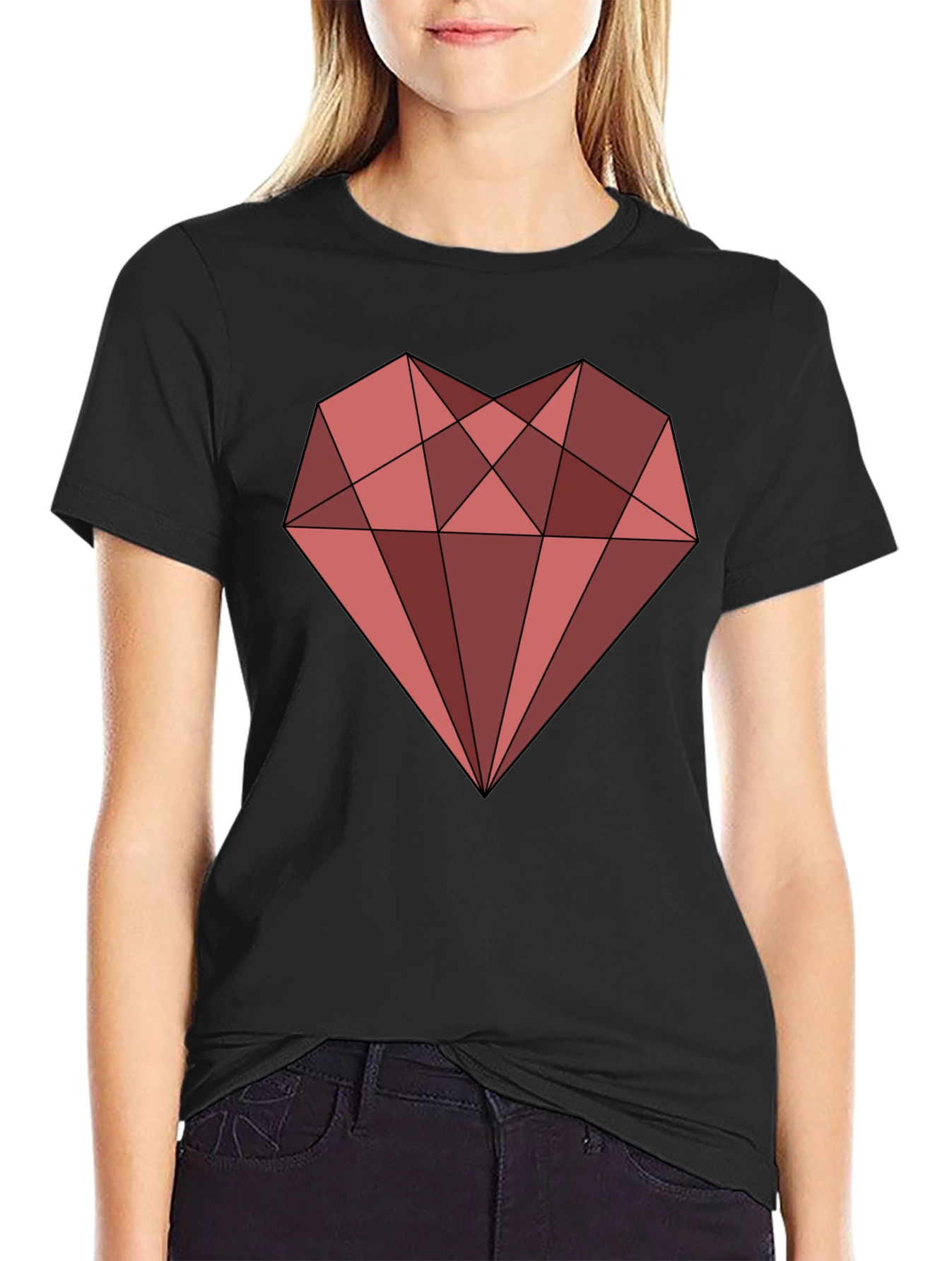 Geometric Heart Graphic Tee - Trendy Streetwear