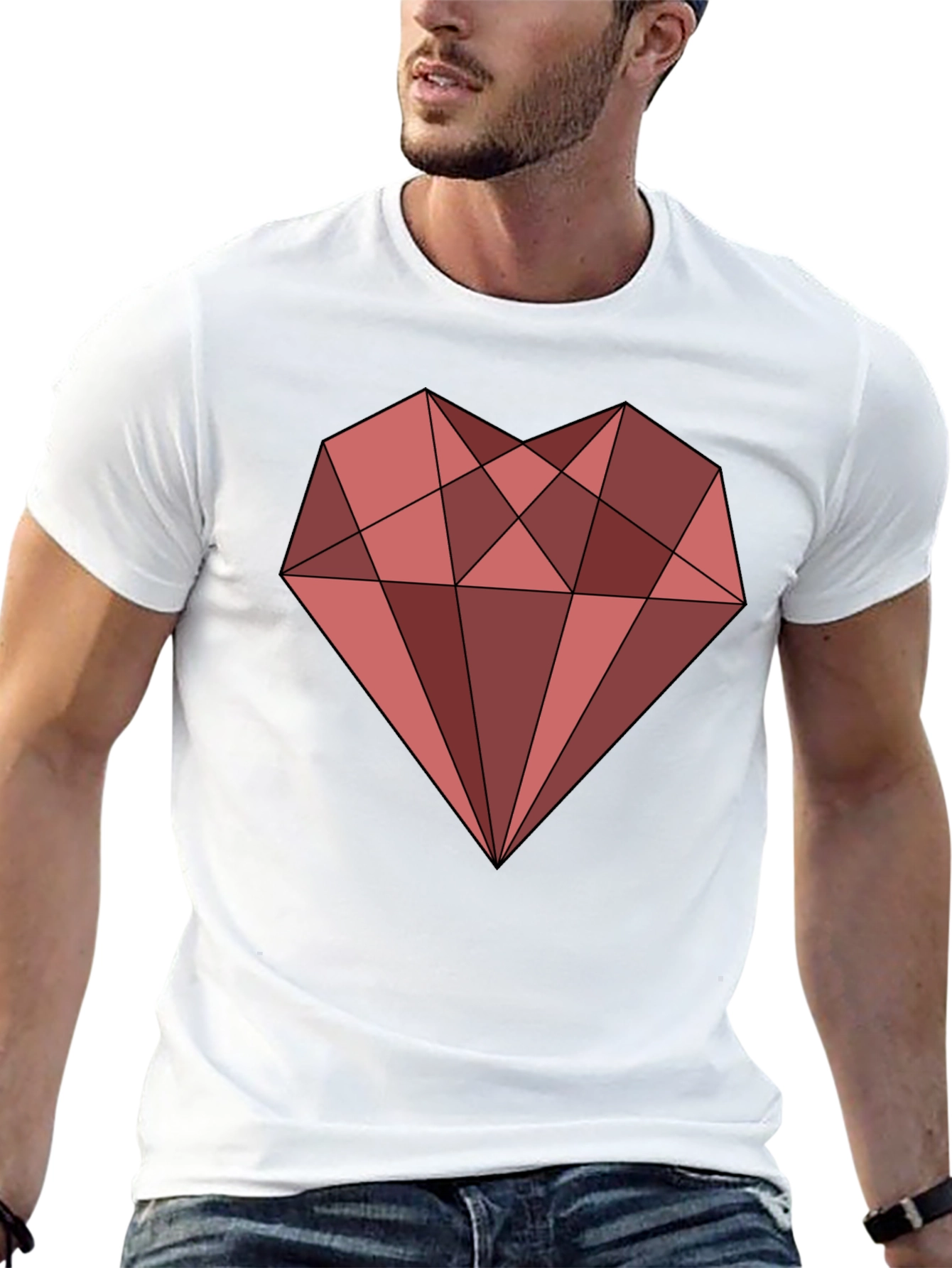 Geometric Heart Graphic Tee - Trendy Streetwear