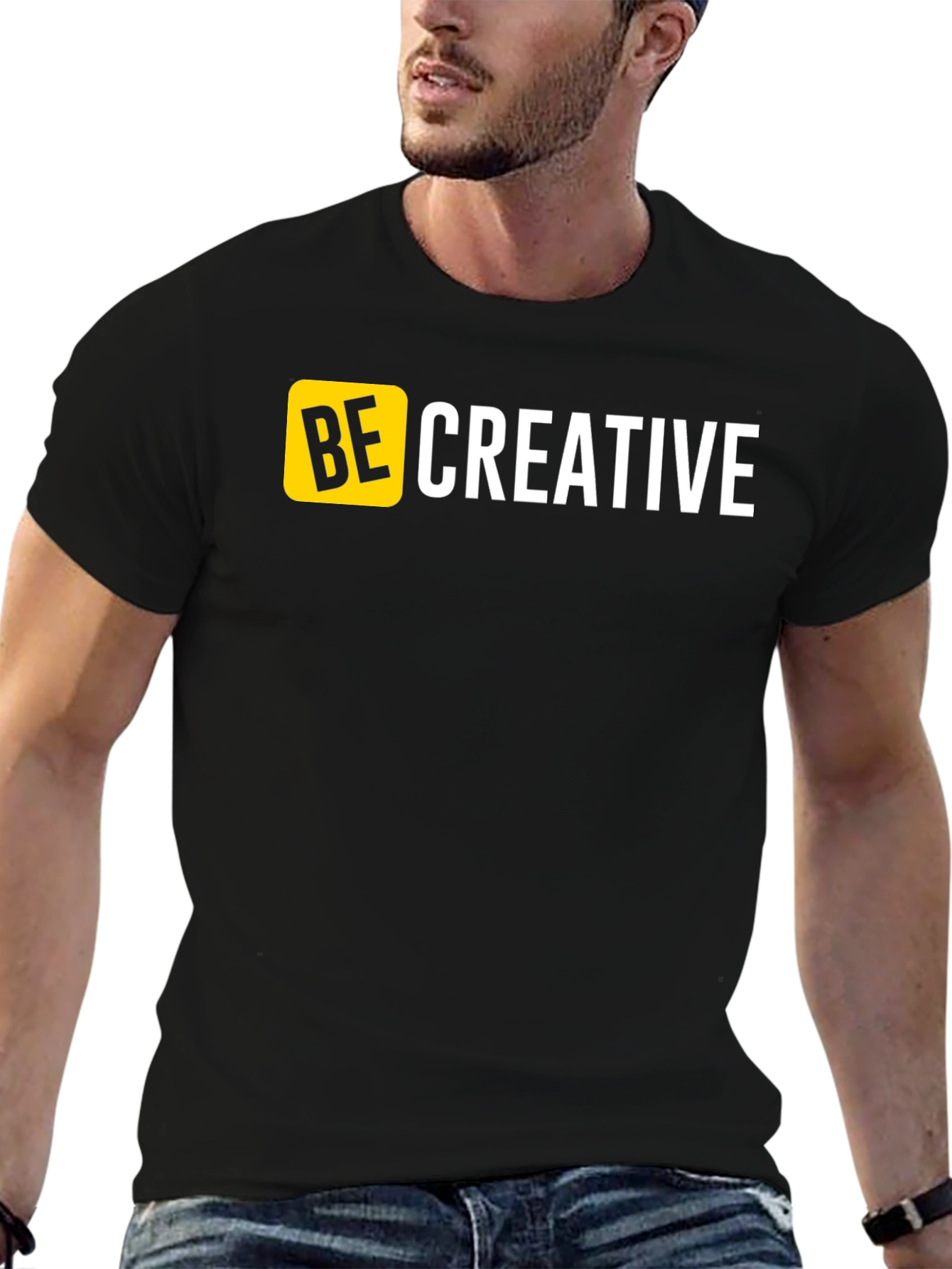 Be Creative Black T-Shirt - Bold Design