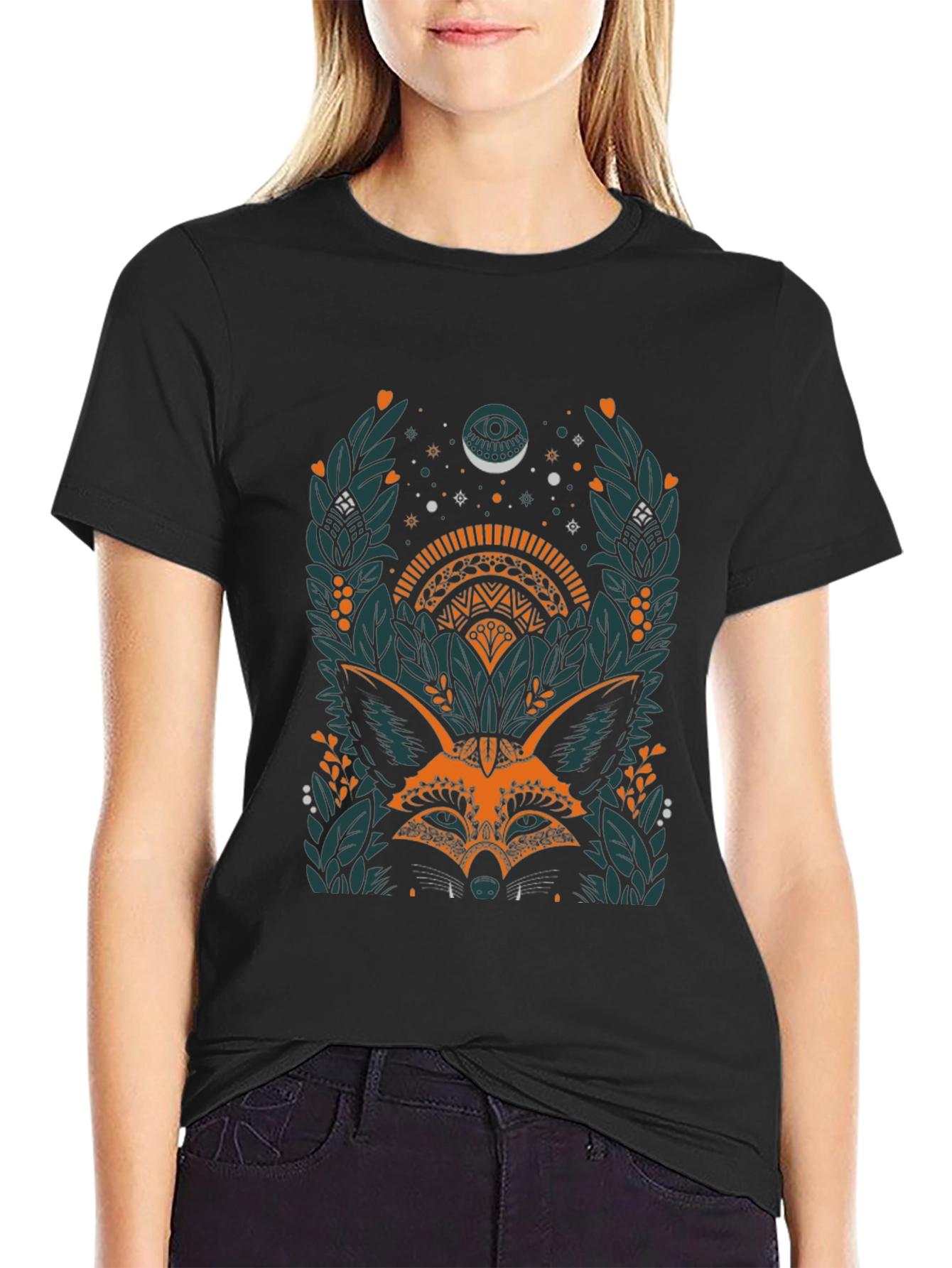 Mystic Fox Graphic Tee - Unisex Black T-Shirt