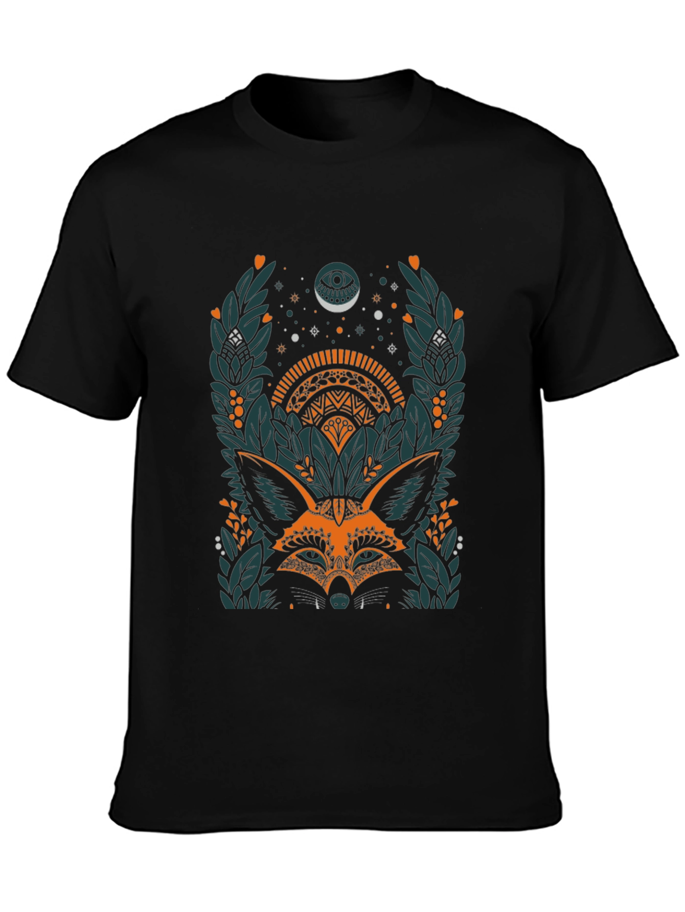 Mystic Fox Graphic Tee - Unisex Black T-Shirt