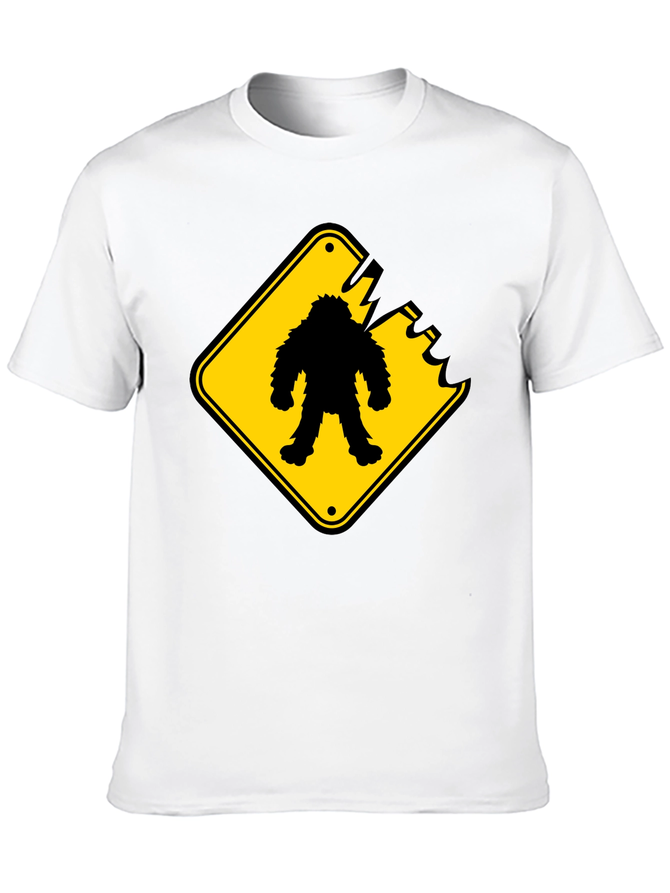 Sasquatch Crossing Black T-Shirt - Novelty Graphic Tee