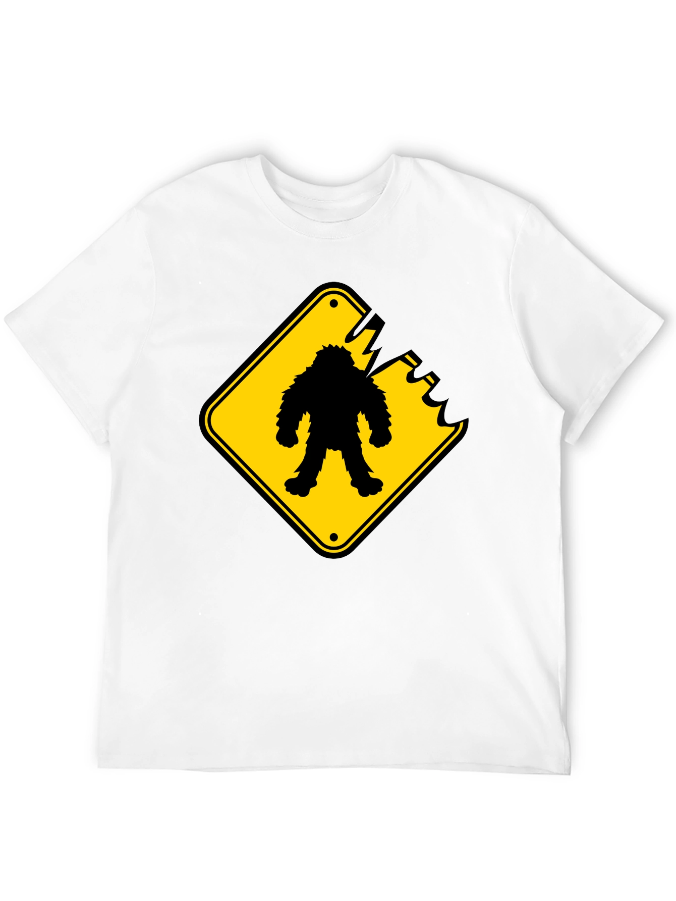 Sasquatch Crossing Black T-Shirt - Novelty Graphic Tee