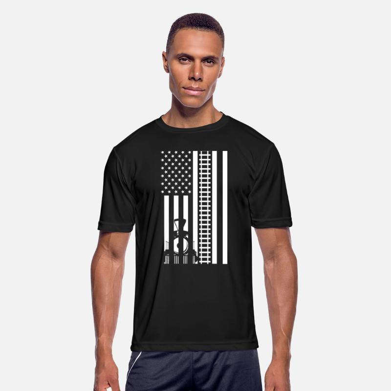 USA Flag Train Vintage Train Driver Gift