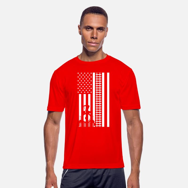 USA Flag Train Vintage Train Driver Gift