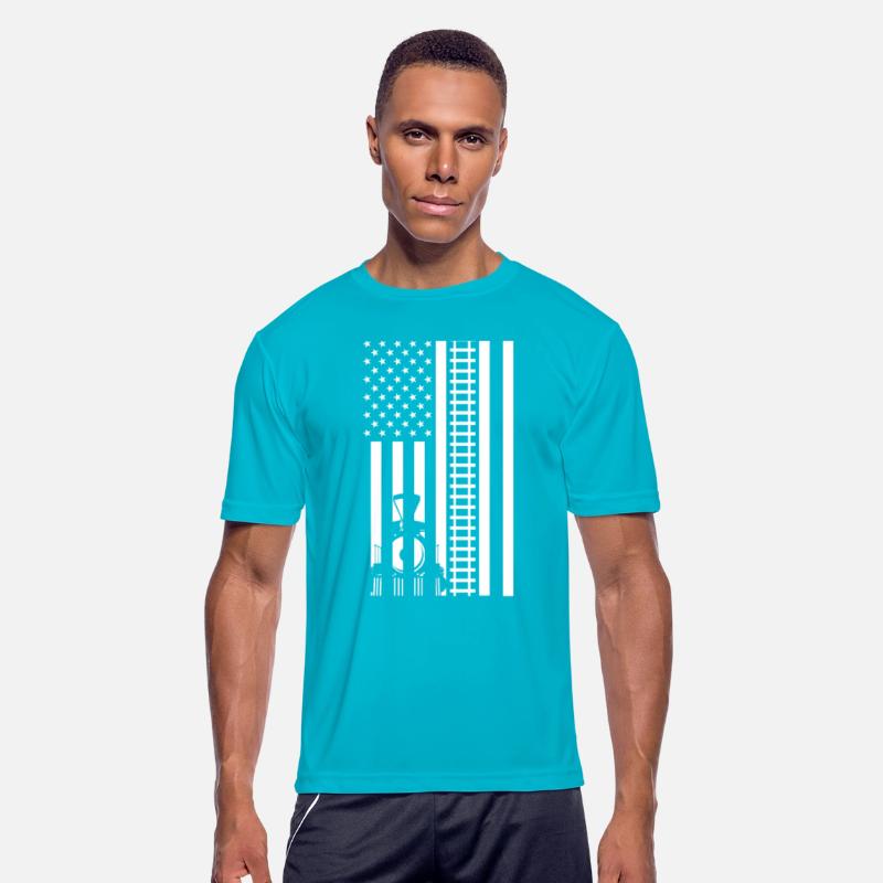 USA Flag Train Vintage Train Driver Gift