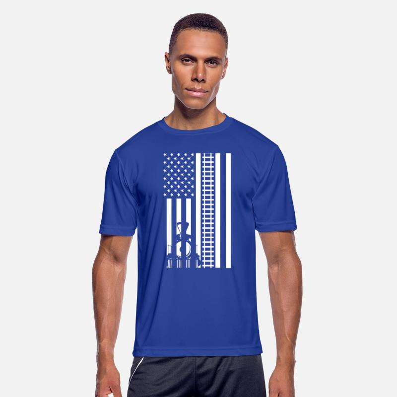 USA Flag Train Vintage Train Driver Gift