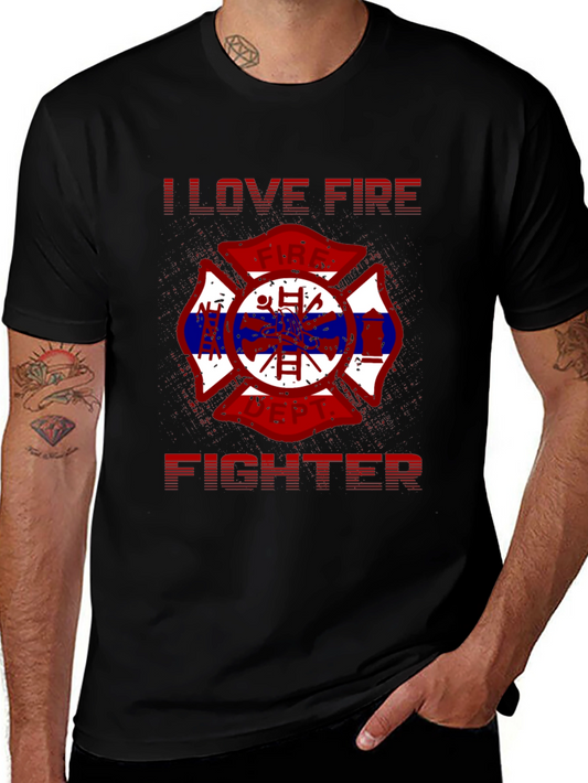I Love Firefighter Graphic T-Shirt