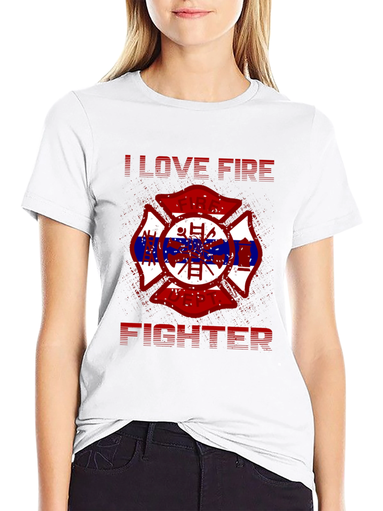 I Love Firefighter Graphic T-Shirt