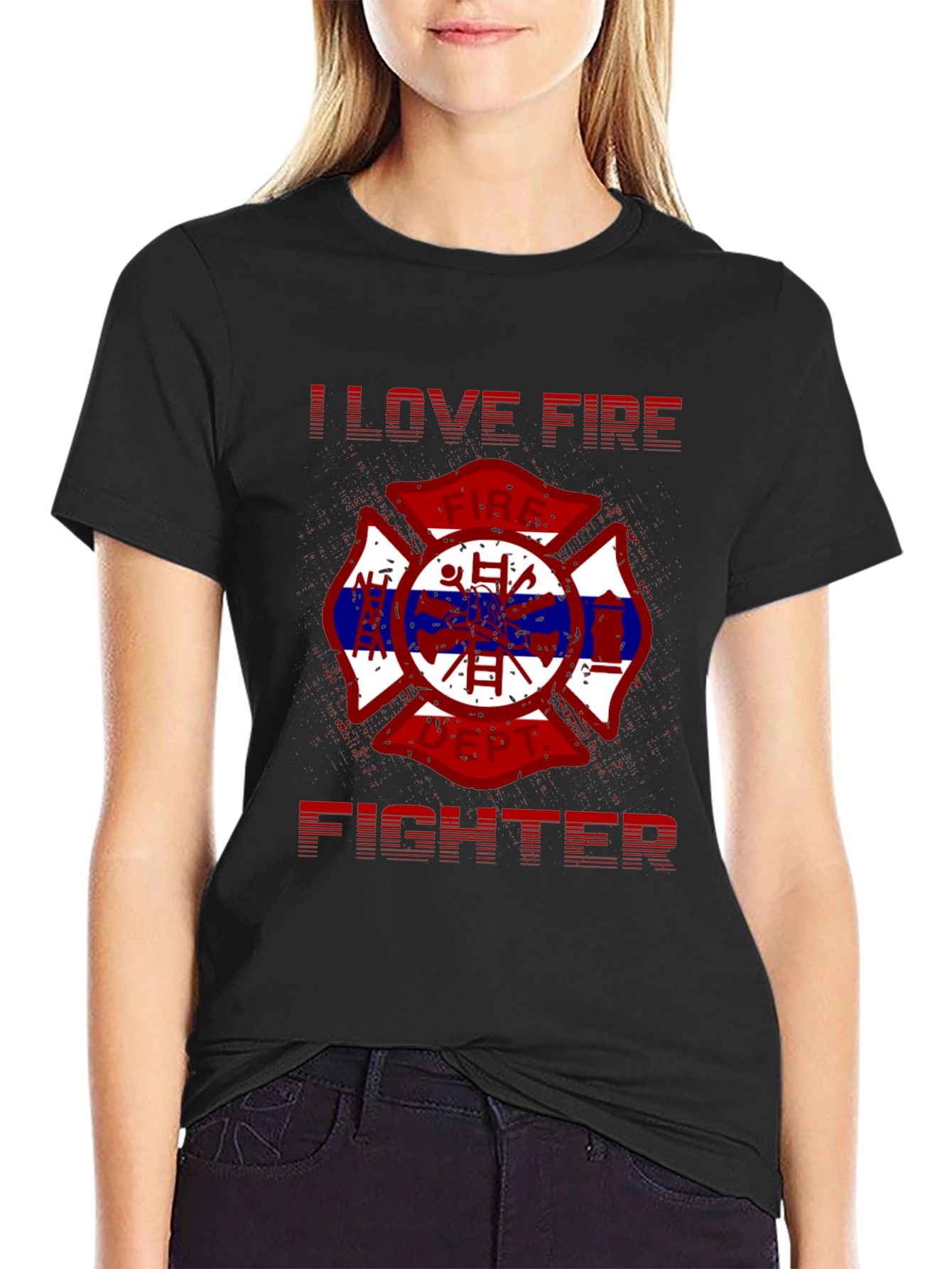 I Love Firefighter Graphic T-Shirt