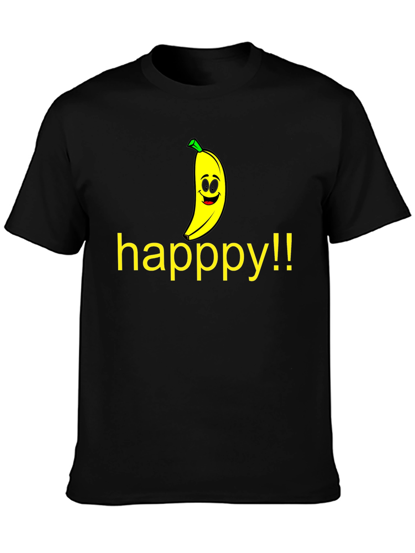 Happy Banana Graphic Tee - Unisex Black T-Shirt