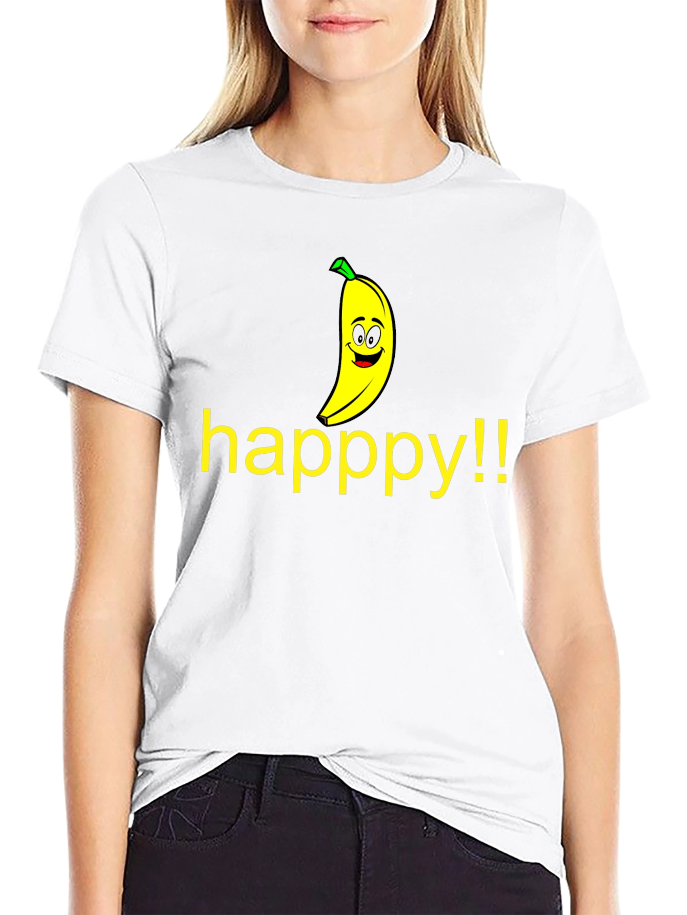 Happy Banana Graphic Tee - Unisex Black T-Shirt
