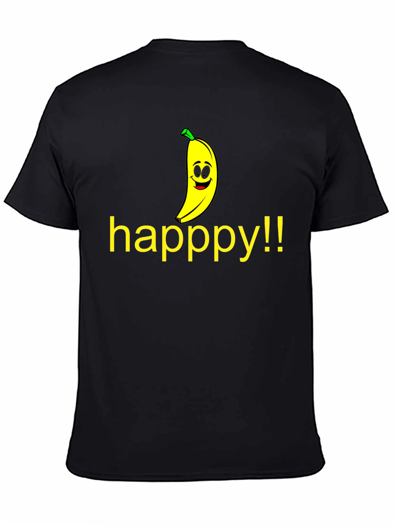 Happy Banana Graphic Tee - Unisex Black T-Shirt
