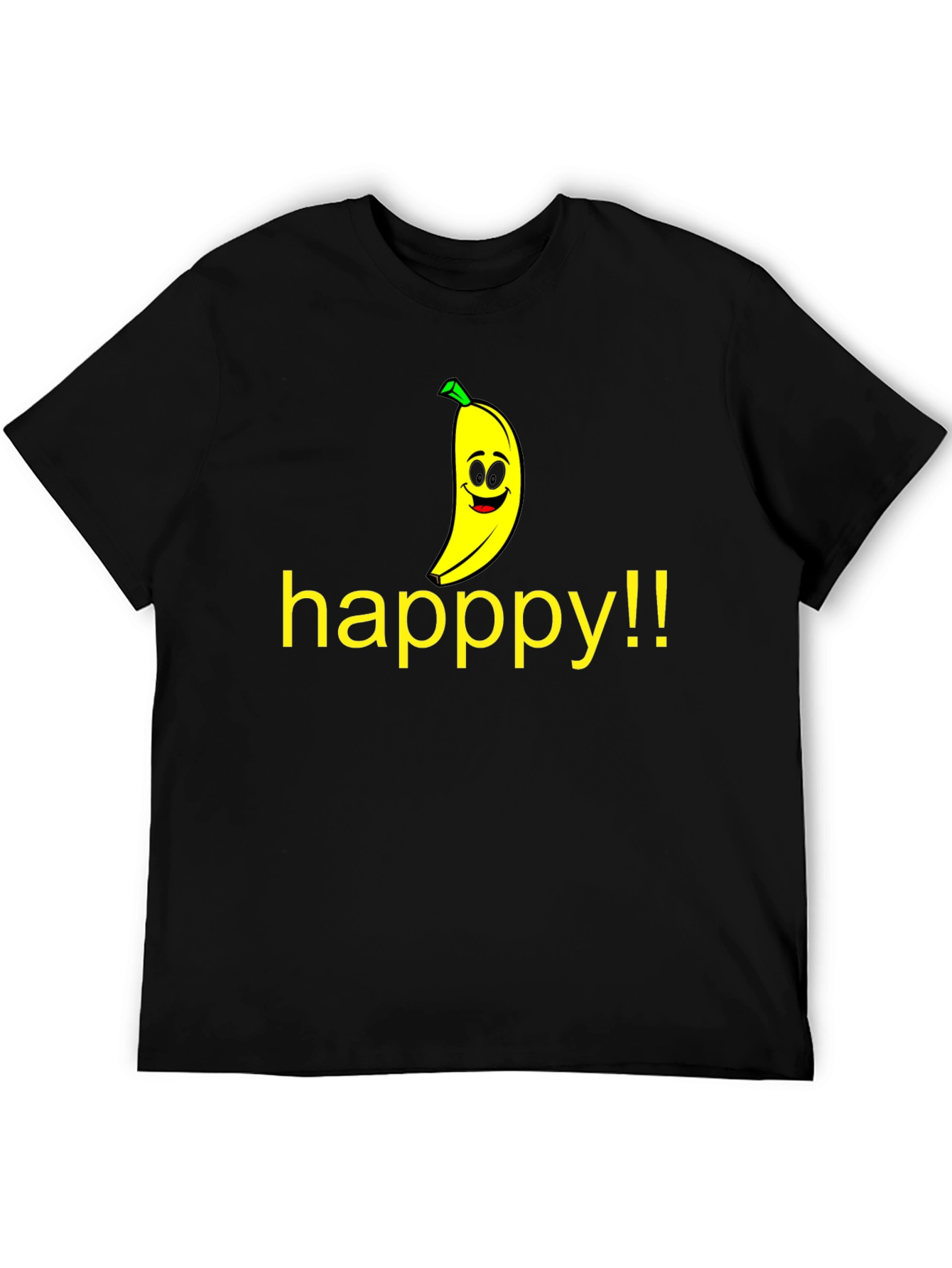 Happy Banana Graphic Tee - Unisex Black T-Shirt